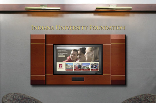 Indiana University Foundation interactive donor recognition display.