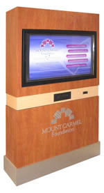 Mount Carmel Health System - Interactive displays communicate Foundation goals and achievements, highlight donor recognition, provide visitors with an overview of health services and facilities and allow for instant electronic donations.  
