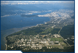 Aerial view of UBC campus